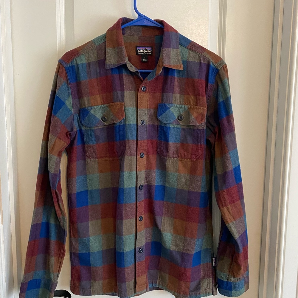Patagonia Organic Cotton Plaid Shirt - Red, Blue, Brown - Picture 2 of 7